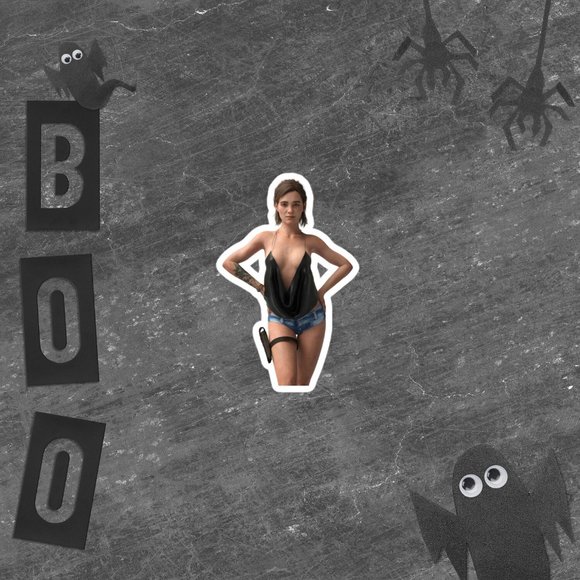 Sexy Ellie in blouse Bubble-free stickers (Customizable) - Picture 2 of 3